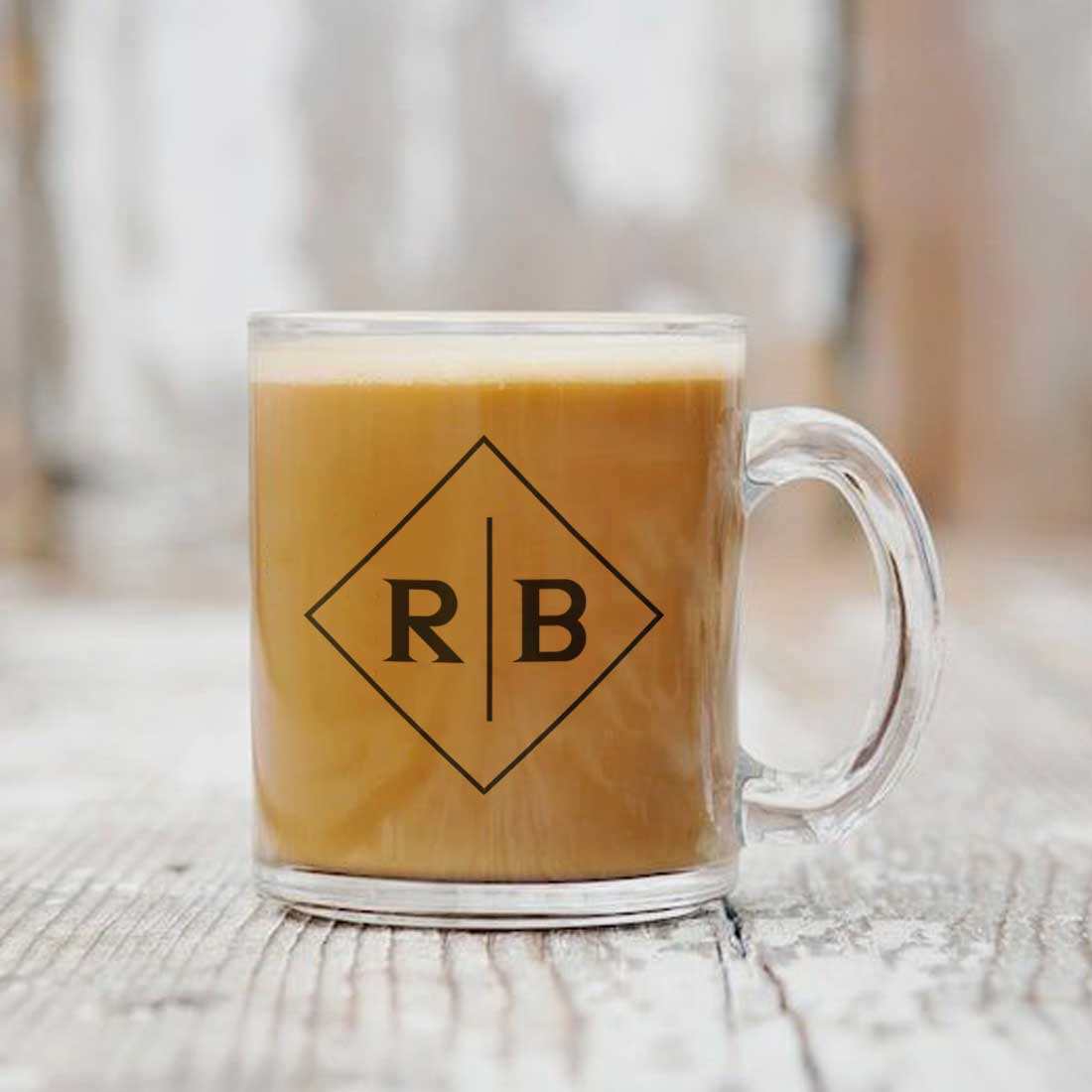 Personalized Coffee Mug Glass Cup for Tea- Add Monogram