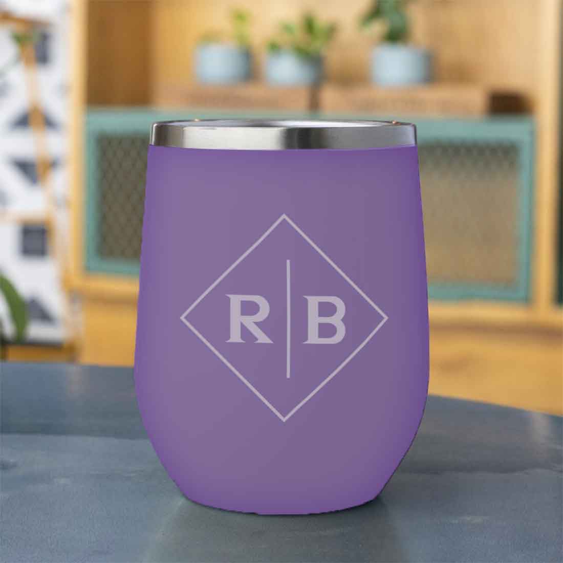 Engraved Personalized Coffee Tumbler Mug With Lid for Travel (350 ML) - Initials - Image 10