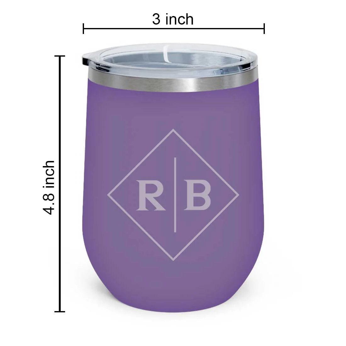 Engraved Personalized Coffee Tumbler Mug With Lid for Travel (350 ML) - Initials - Image 12