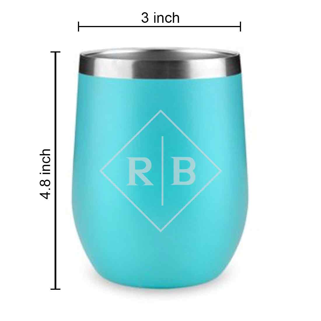 Engraved Personalized Coffee Tumbler Mug With Lid for Travel (350 ML) - Initials - Image 18