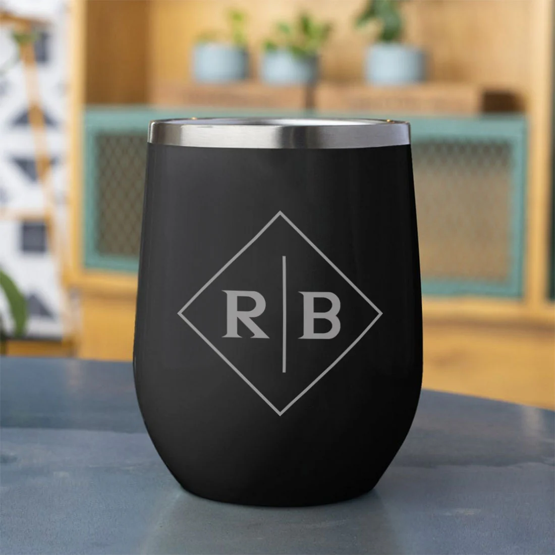 Engraved Personalized Coffee Tumbler Mug With Lid for Travel (350 ML) - Initials - Image 2