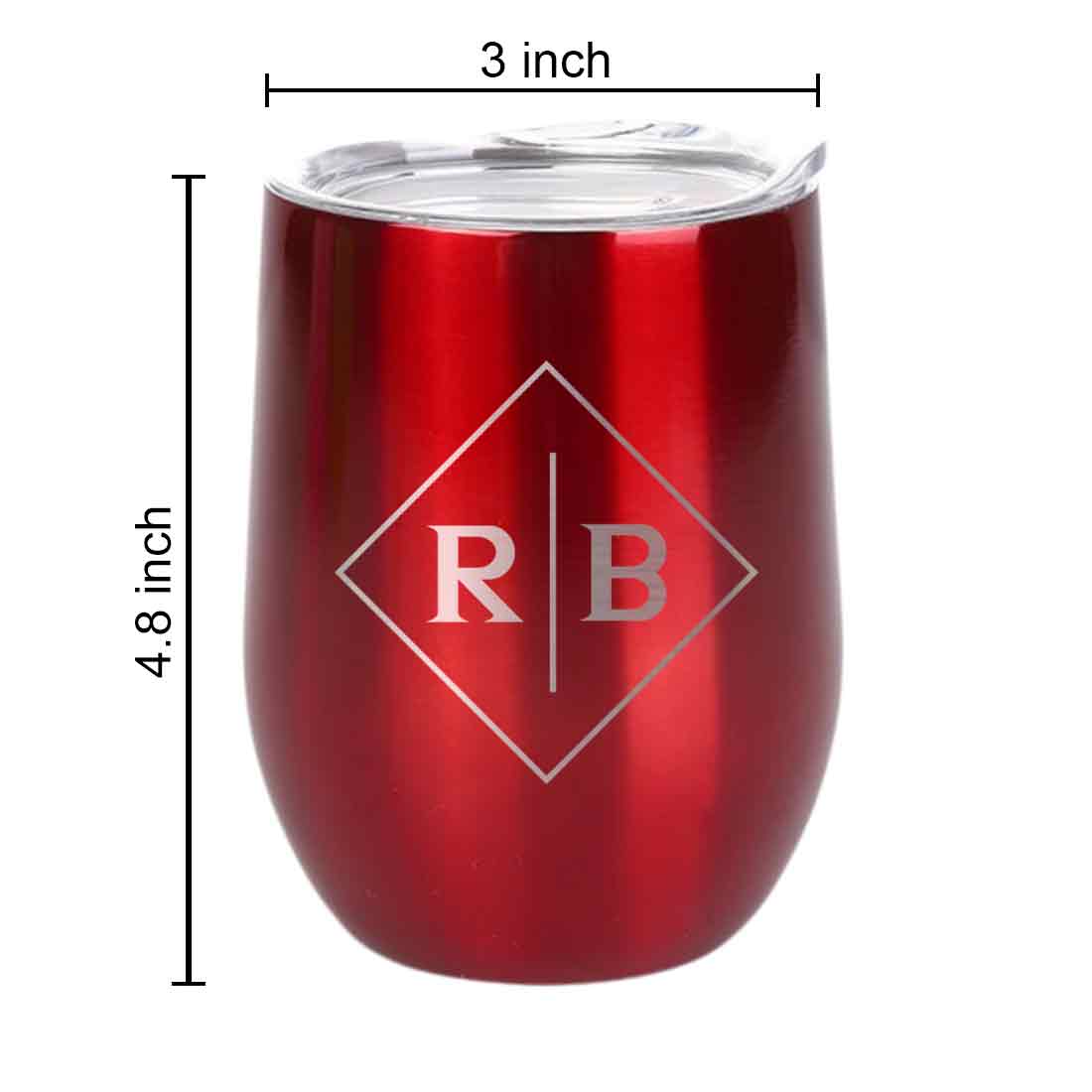 Engraved Personalized Coffee Tumbler Mug With Lid for Travel (350 ML) - Initials - Image 25