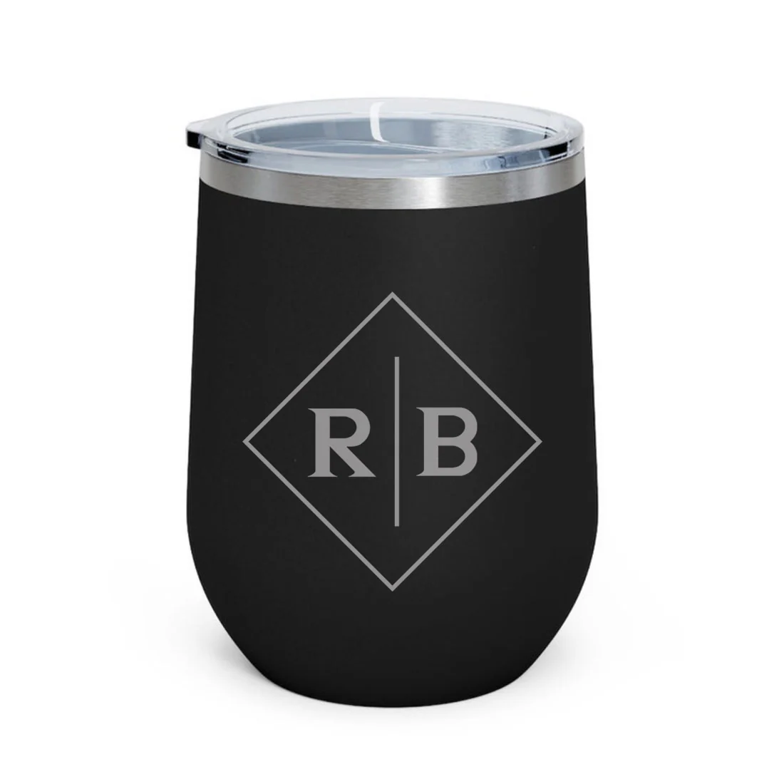 Engraved Personalized Coffee Tumbler Mug With Lid for Travel (350 ML) - Initials - Image 6