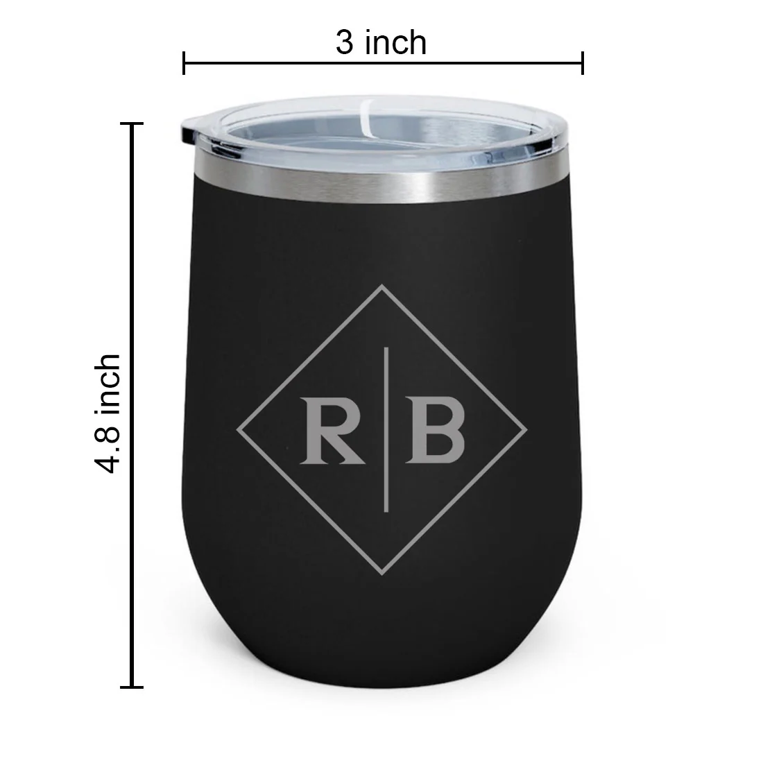 Engraved Personalized Coffee Tumbler Mug With Lid for Travel (350 ML) - Initials - Image 7