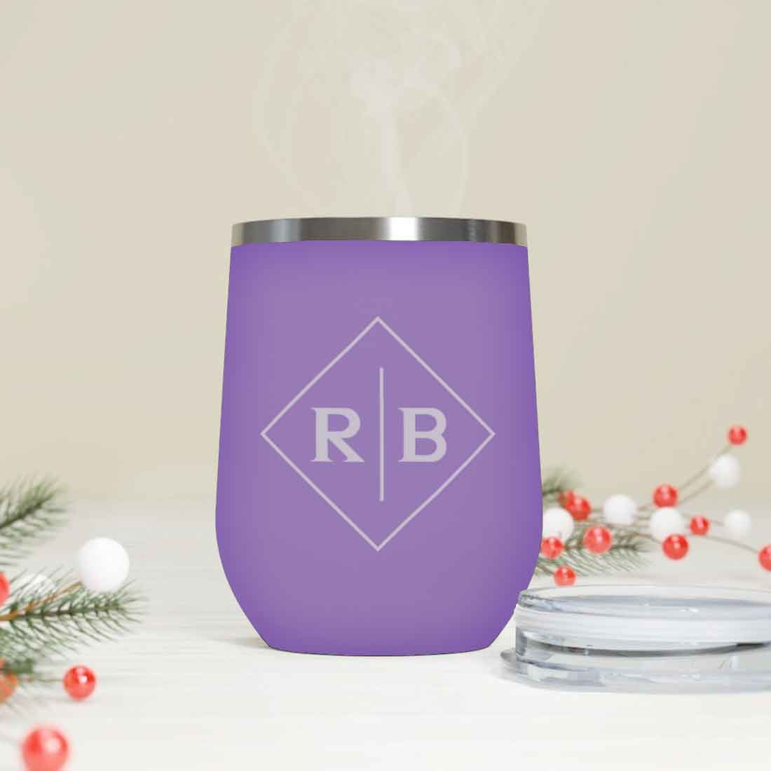 Engraved Personalized Coffee Tumbler Mug With Lid for Travel (350 ML) - Initials - Image 9