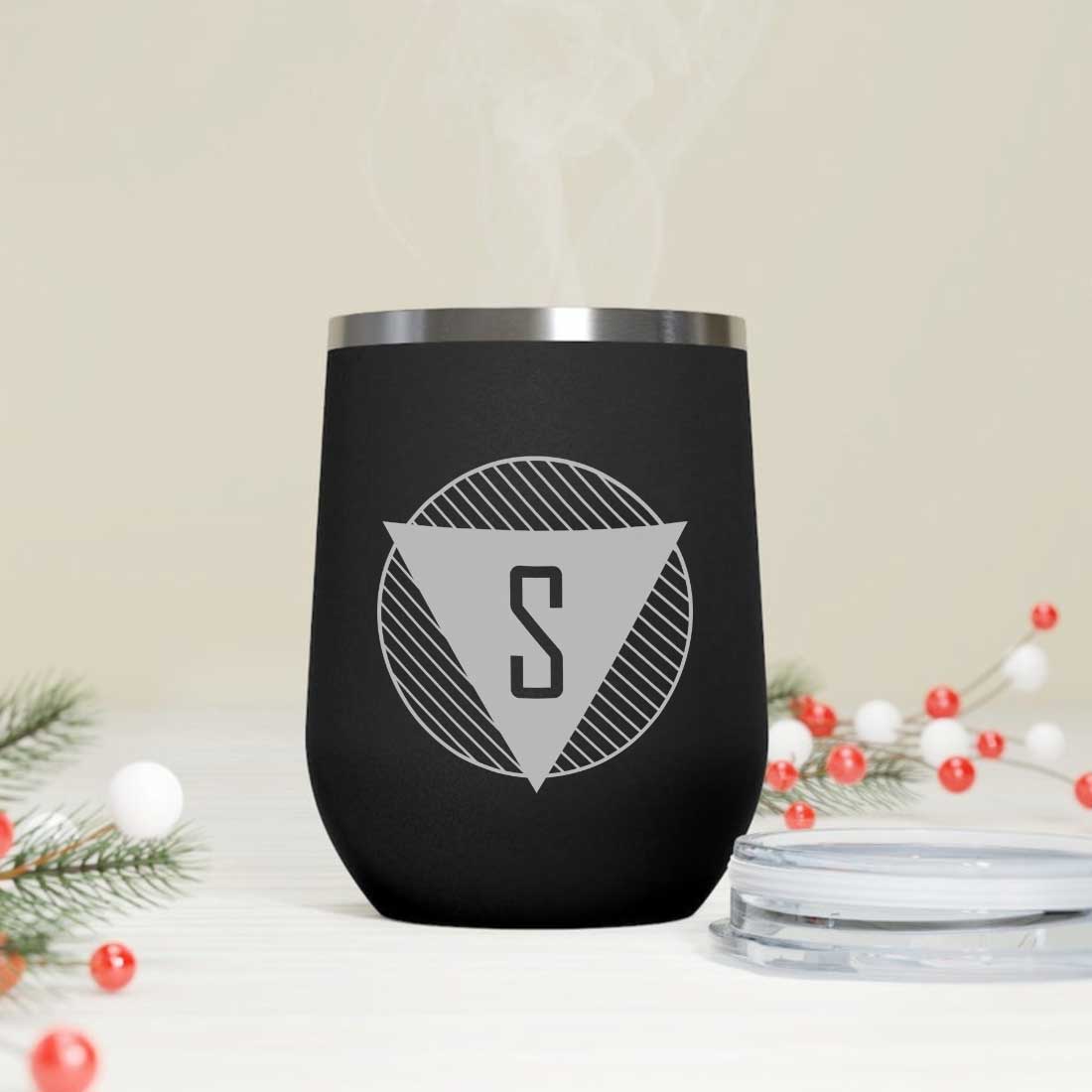 Personalized Coffee Tumbler Stainless Steel Insulated Coffee Mugs for Office Travel Cup - Monogram Triangle - Image 4