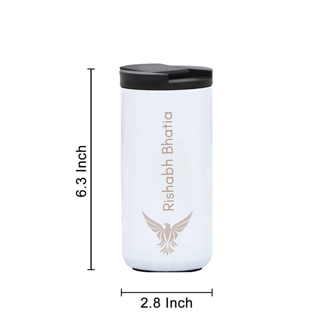 Personalized Coffee Tumbler with Logo & Name - Insulated Travelling Sipper Flask (400 ML) - Image 3