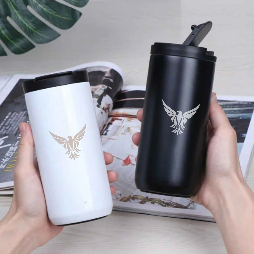 Personalized Coffee Tumbler with Logo & Name - Insulated Travelling Sipper Flask (400 ML) - Image 8