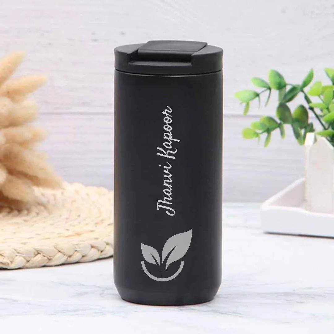 Personalized Coffee Tumbler with Logo & Name - Insulated Travelling Sipper Flask (400 ML) - Image 9