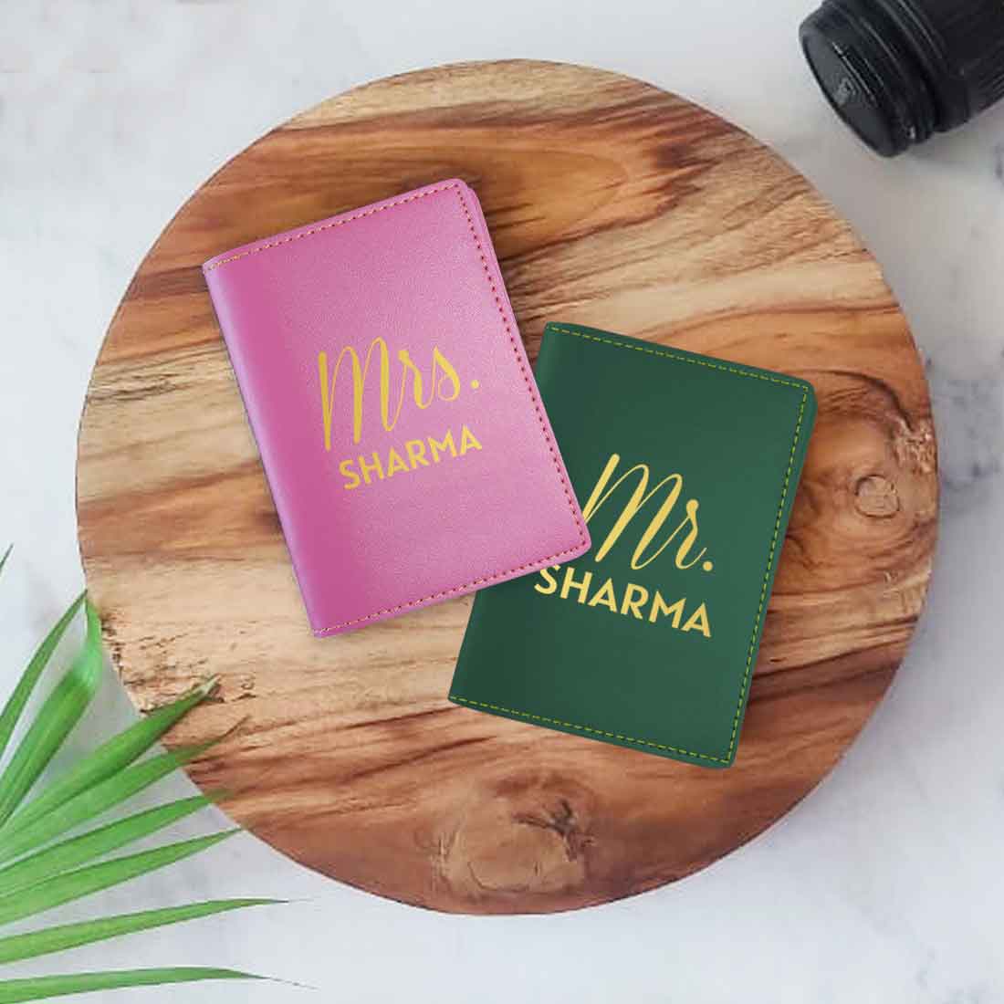 Personalized Couple Passport Covers Mr & Mrs Travel Document Holders - Image 13