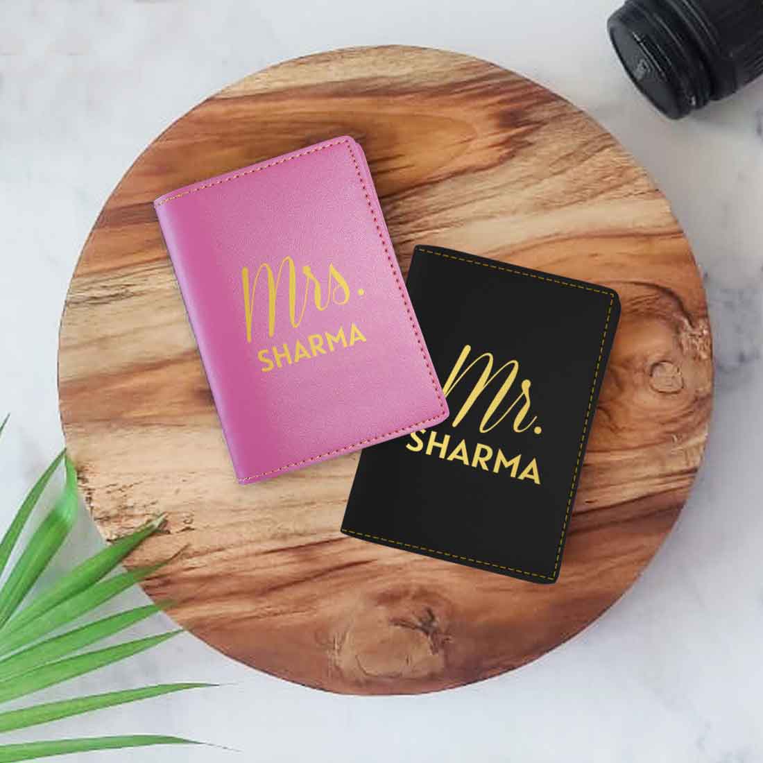 Personalized Couple Passport Covers Mr & Mrs Travel Document Holders - Image 5