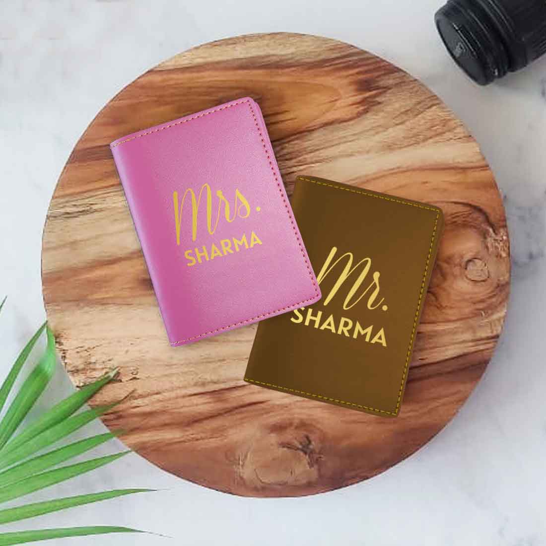Personalized Couple Passport Covers Mr & Mrs Travel Document Holders - Image 9