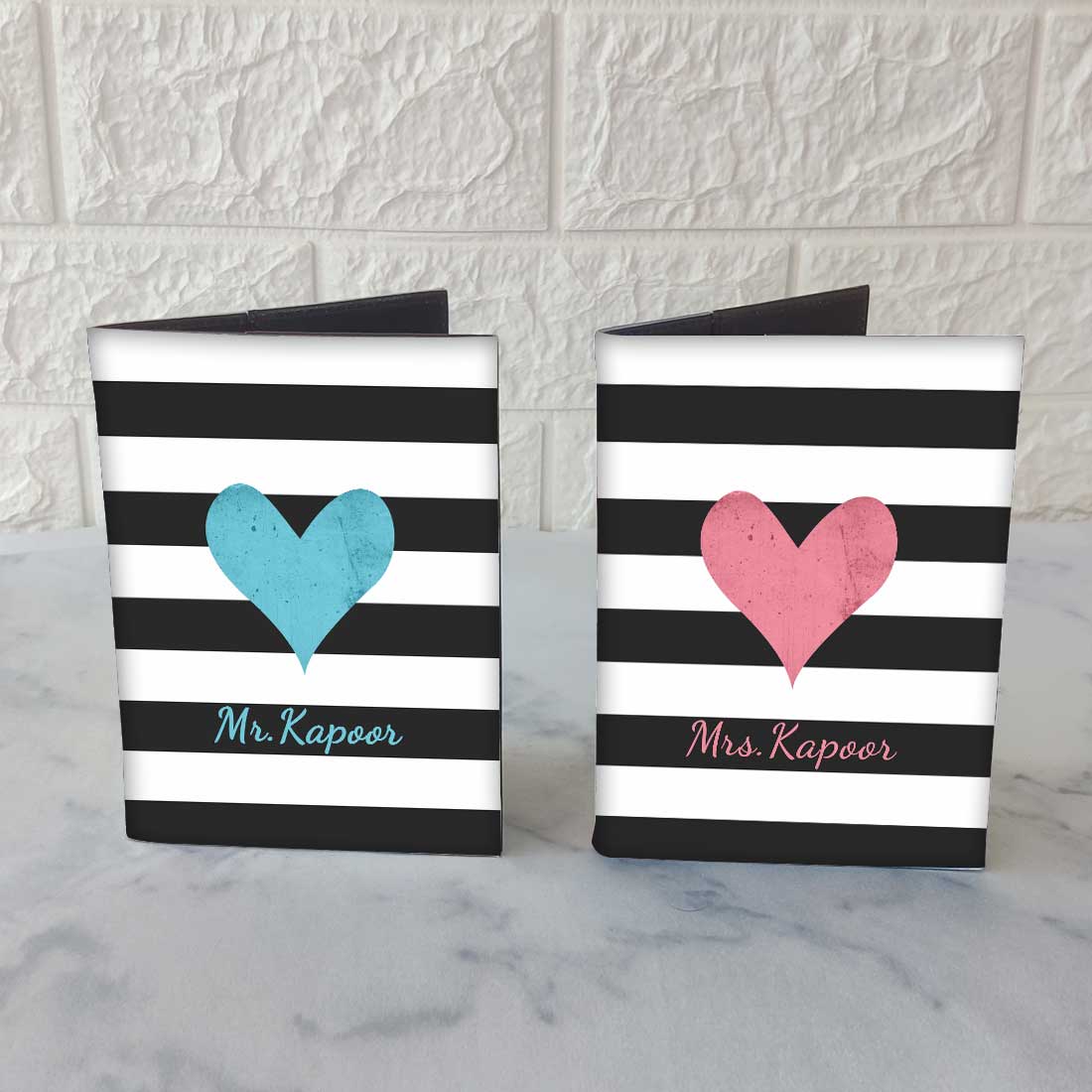 Personalized Couple Passport Cover Luggage Tag Gift Box- Mr Mrs Passport Sleeve and Bag Tag Set - Image 5