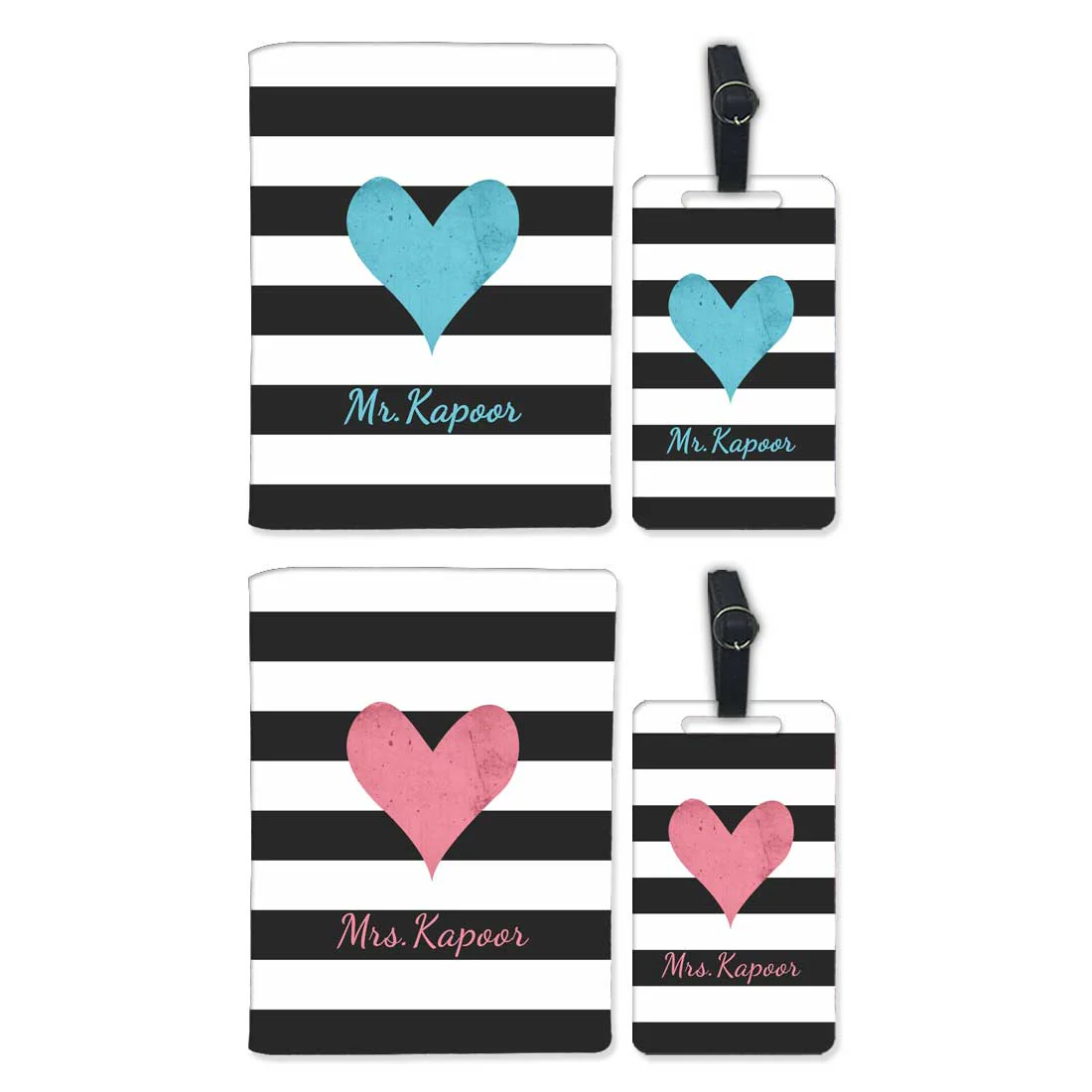 Personalized Couple Passport Cover Luggage Tag Gift Box- Mr Mrs Passport Sleeve and Bag Tag Set - Image 7