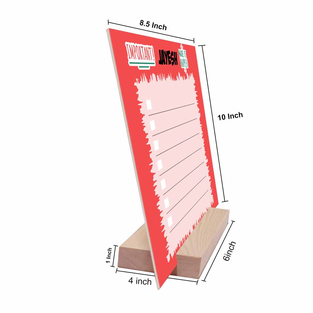 Personalized Daily Schedule Planner Acrylic Board with Wooden Stand - 8X10 - Image 4