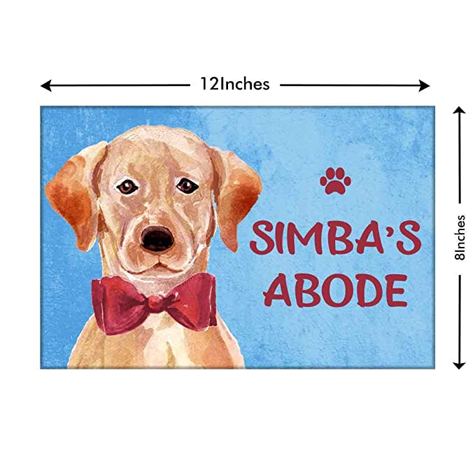 Personalized Dog Name Plate - Labrador Golden Retriever Red Tie - Image 4