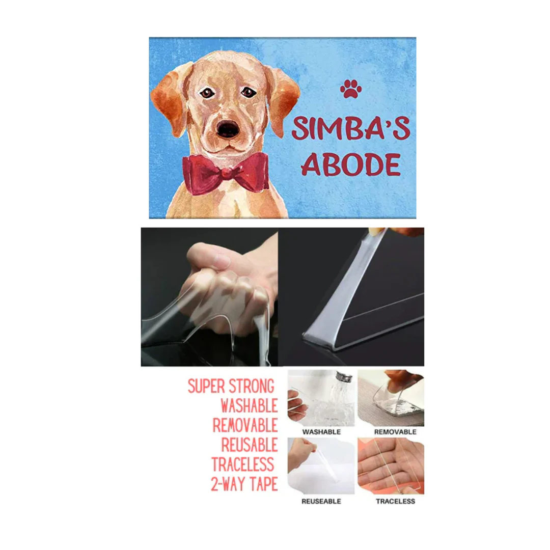 Personalized Dog Name Plate - Labrador Golden Retriever Red Tie - Image 5