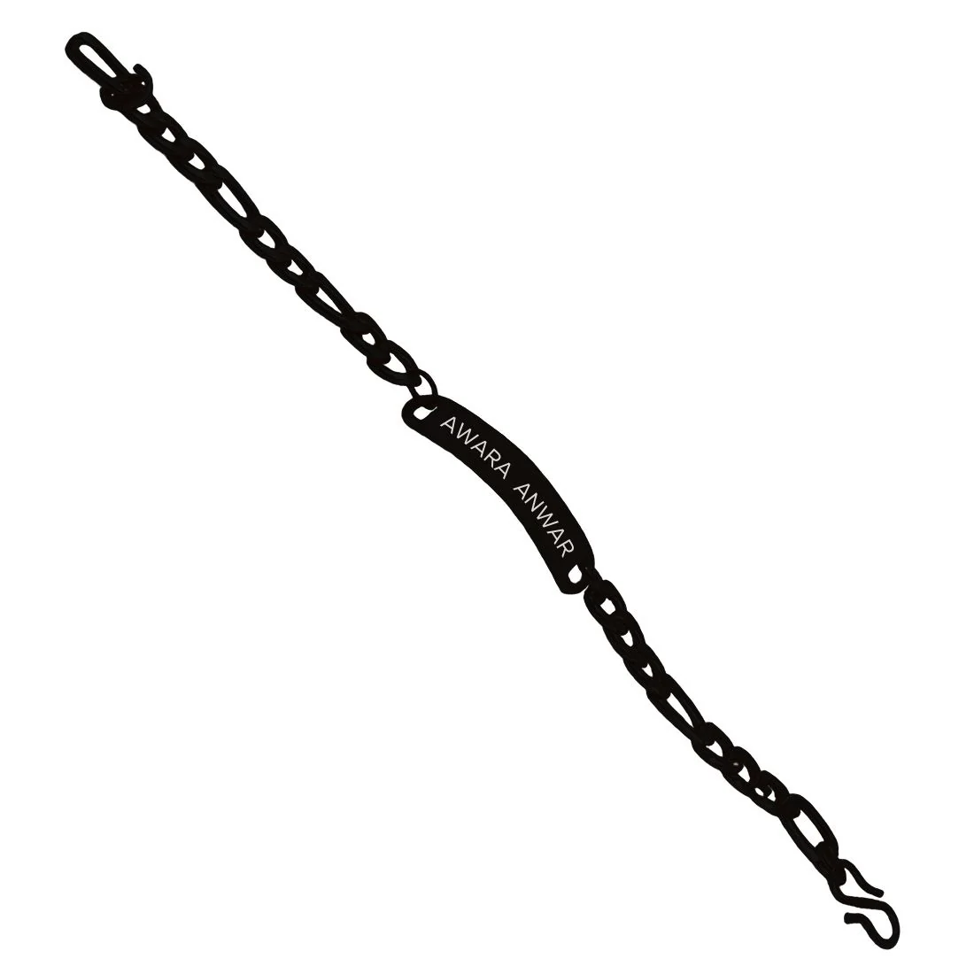Personalized Engraved Bracelet Chain Bracelets Cuffs - Black Rhodium/Gold Plated - Add Text - Image 10