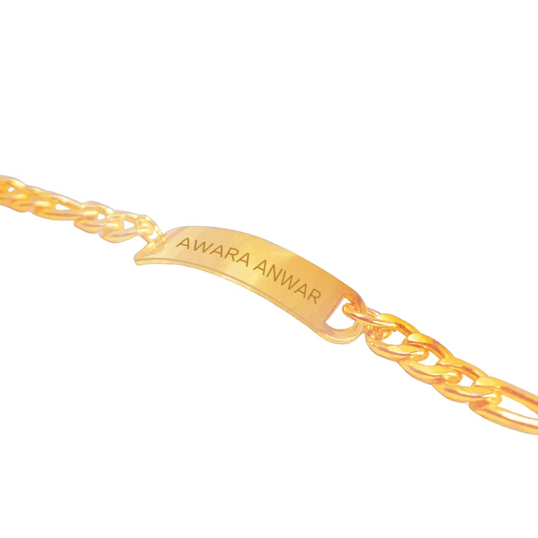 Personalized Engraved Bracelet Chain Bracelets Cuffs - Black Rhodium/Gold Plated - Add Text - Image 6