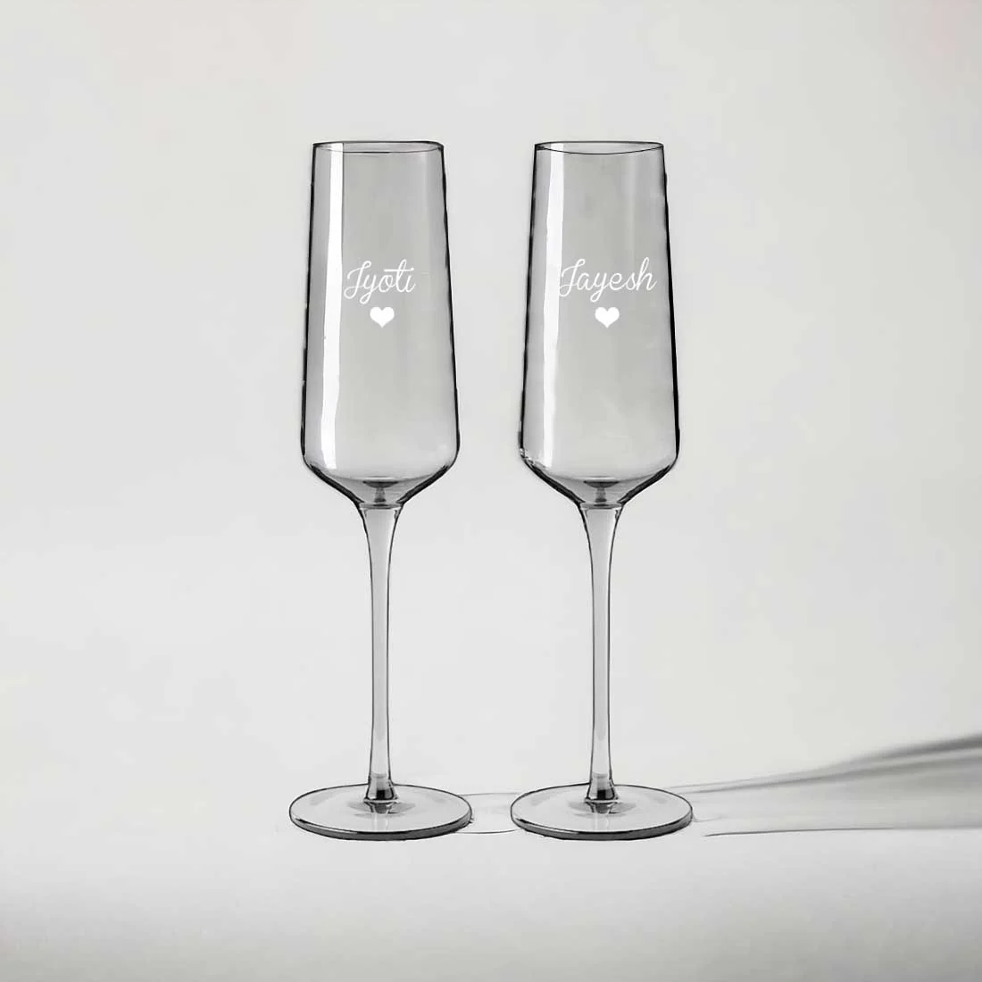 Personalized Engraved Champagne Flutes for Couple Set of 2 - Premium Champagne Glasses - Image 5