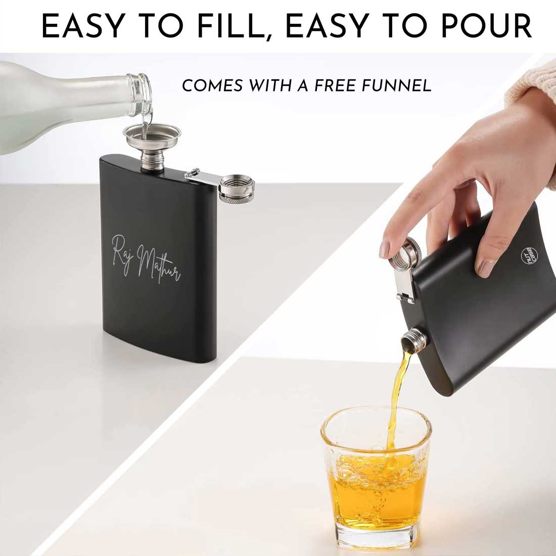 Personalized Engraved Stainless Steel Hip Flask Gift Ideas - Set of 2 - Image 10