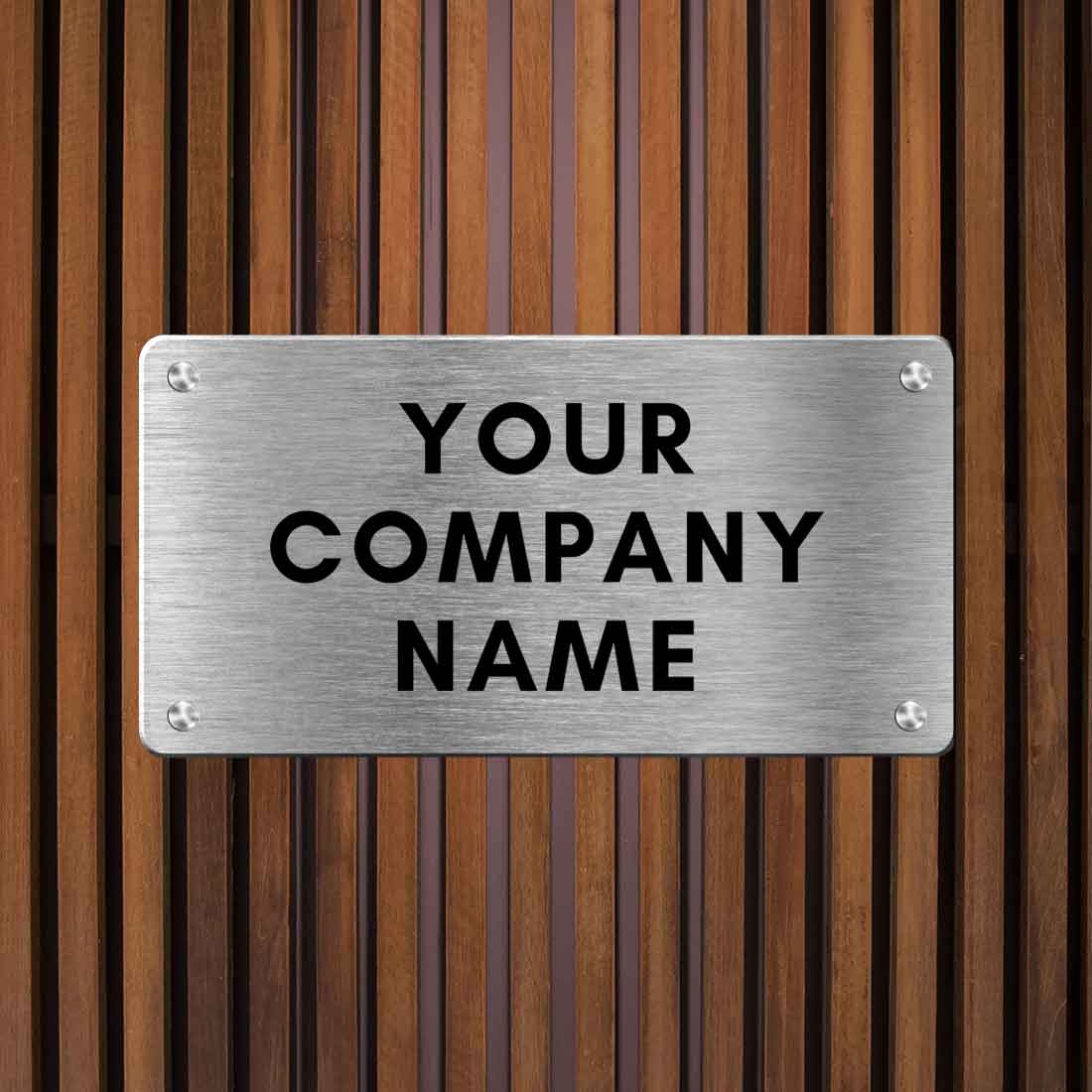 Personalized Engraved Stainless Steel Name Plates for Company Office Name Board - Add Name Logo