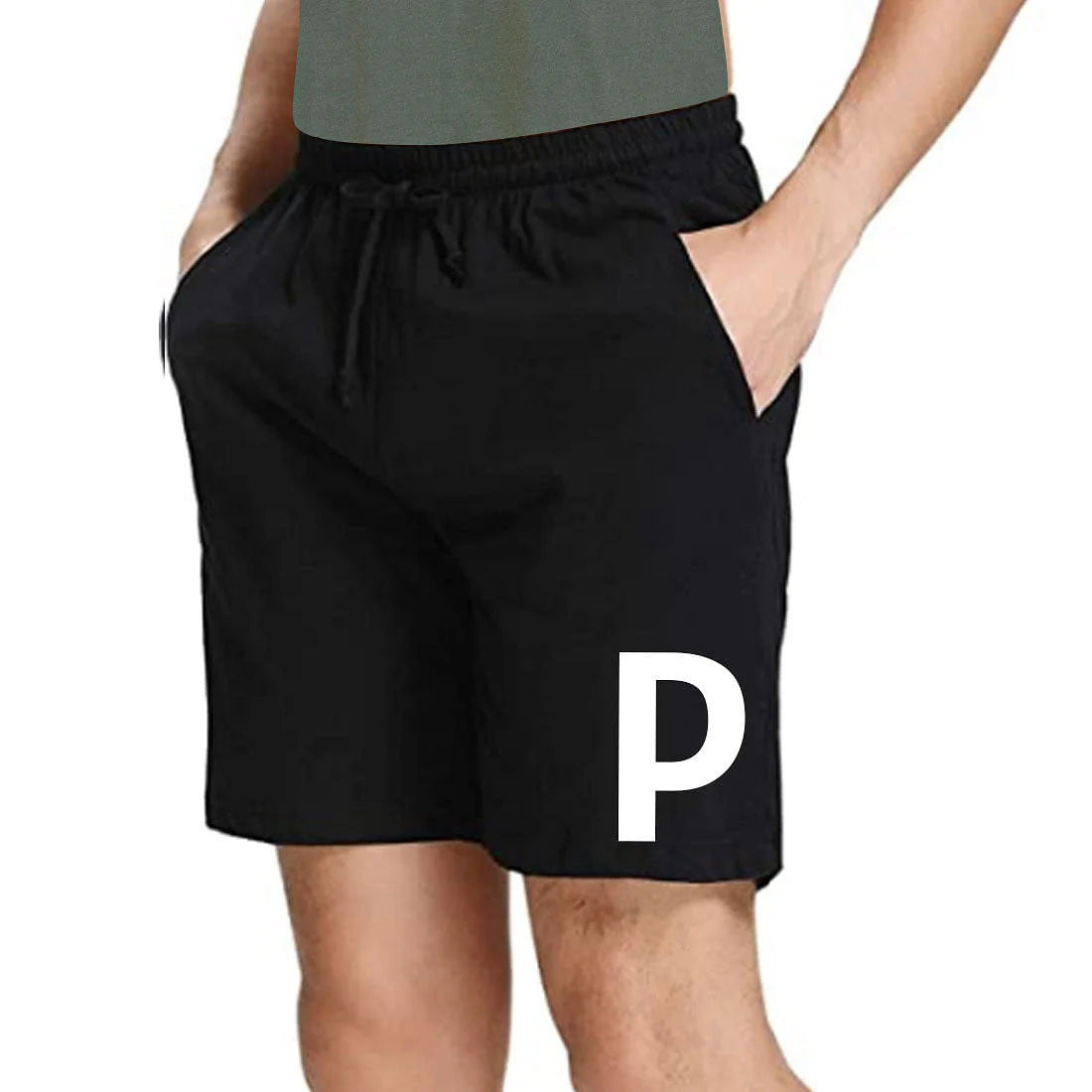 Nutcase Personalized Exercise Shorts Boy Initial Black - Image 3