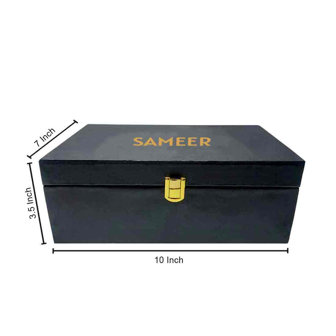 Personalized Whiskey Glass Hip Flask Gift Set Box - Suit Up - Image 4