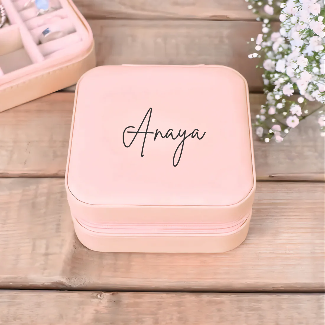 Personalized Gift Box for Women – Custom Name Vacuum Insulated Tumbler with Handle & Personalized Jewellery Box | Premium Birthday, Anniversary & Women’s Gift Set - Image 3