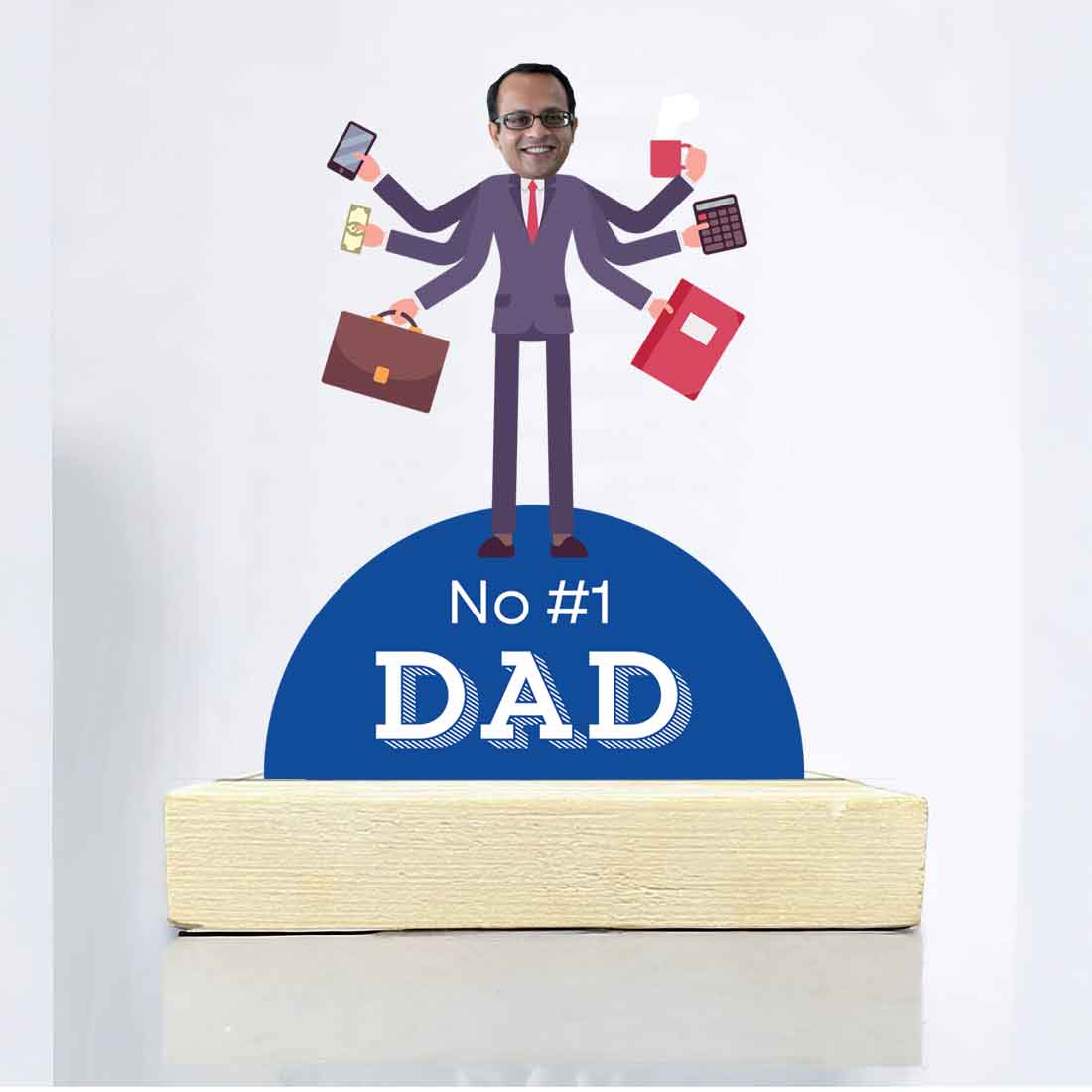 Personalized Gifts For Dad Photo With Wooden Stand- World’s Best Dad - Image 2
