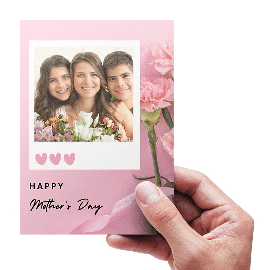Personalized Greeting Card Mother's Day Gift - Pink Heart