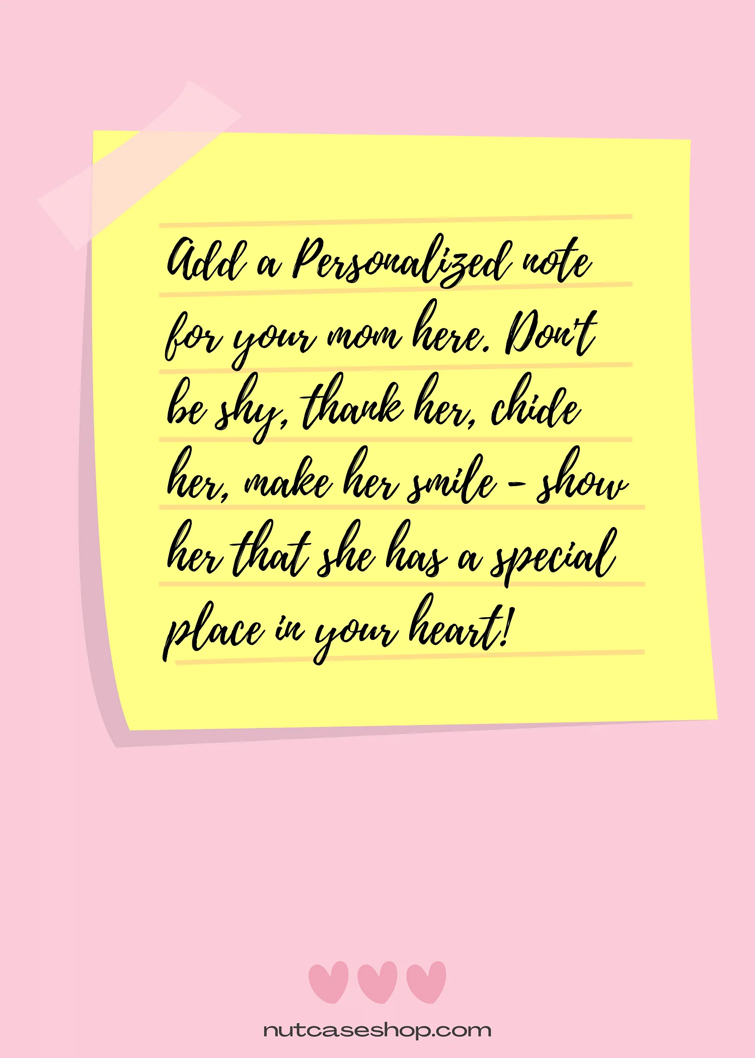Personalized Greeting Card Mother's Day Gift - Pink Heart - Image 3