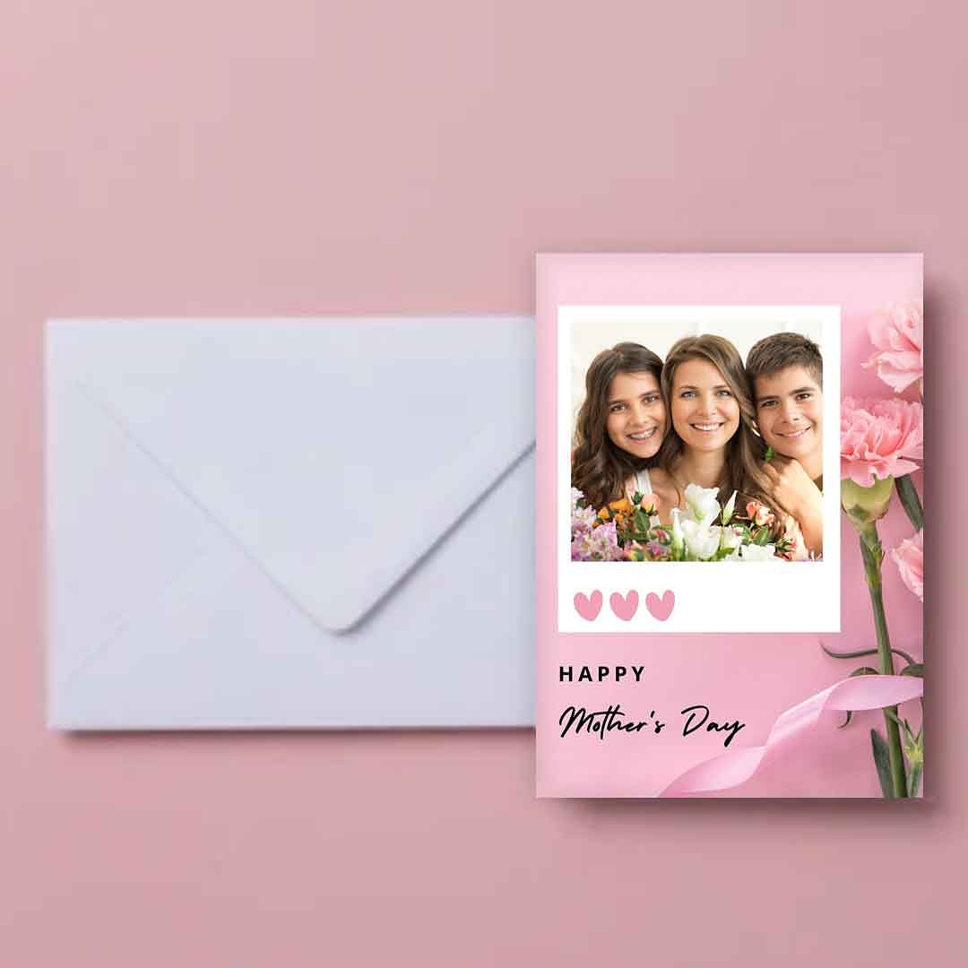 Personalized Greeting Card Mother's Day Gift - Pink Heart - Image 4