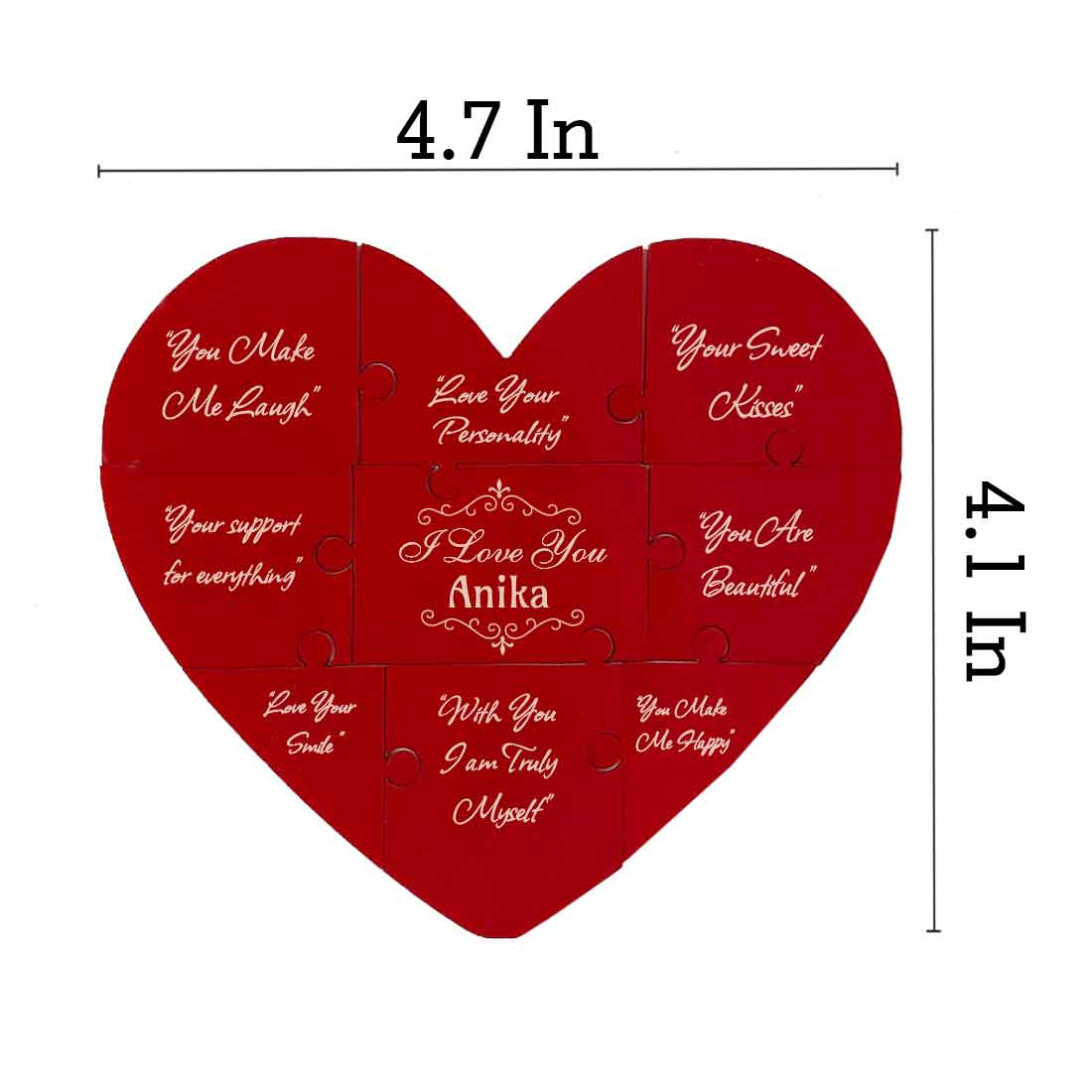 Personalized Heart Shaped Puzzle Red Acrylic Design-Valentine’s Day Gift - Reasons I love You Puzzles - Image 3