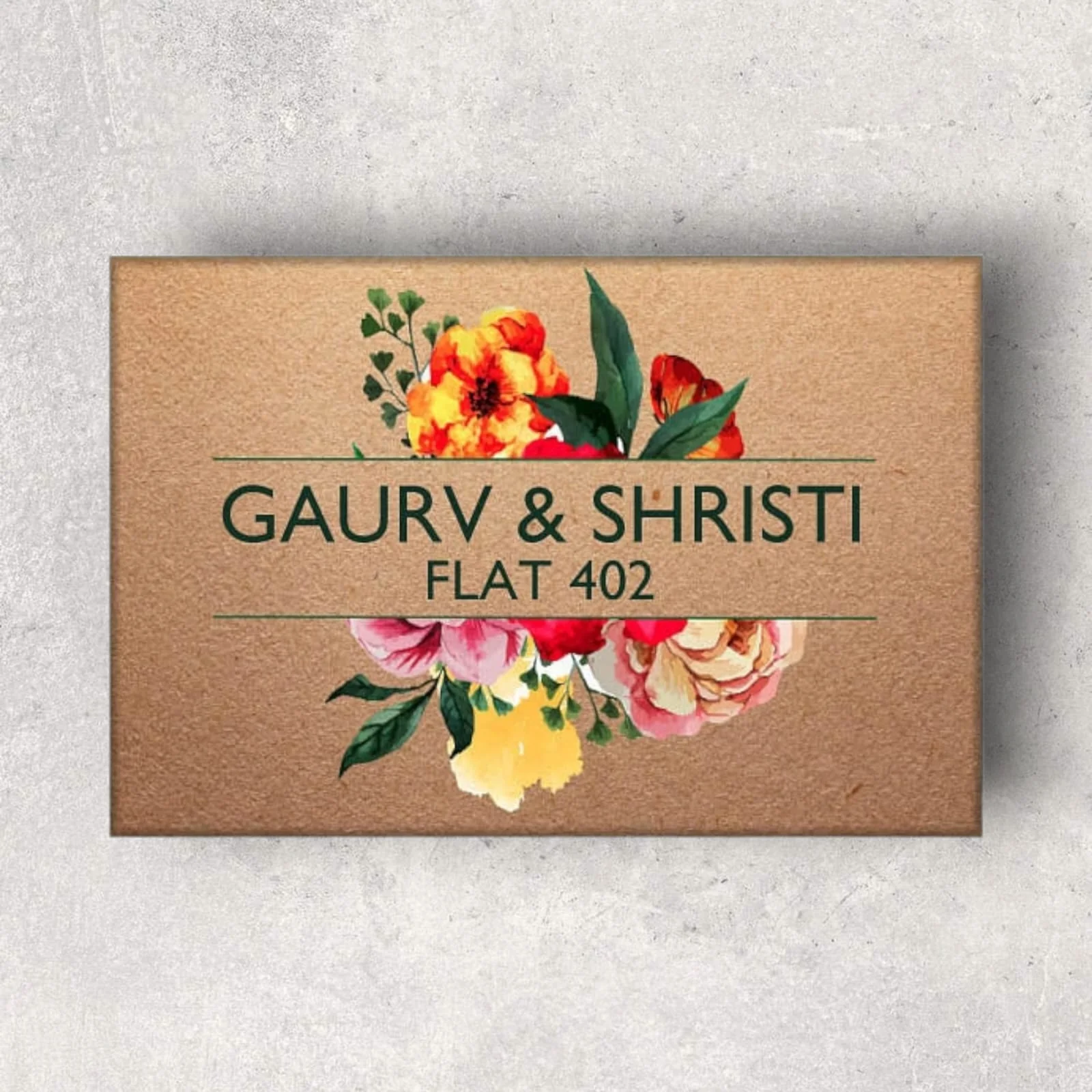 Floral Personalized Nameplate for Door -Red Roses - Image 10