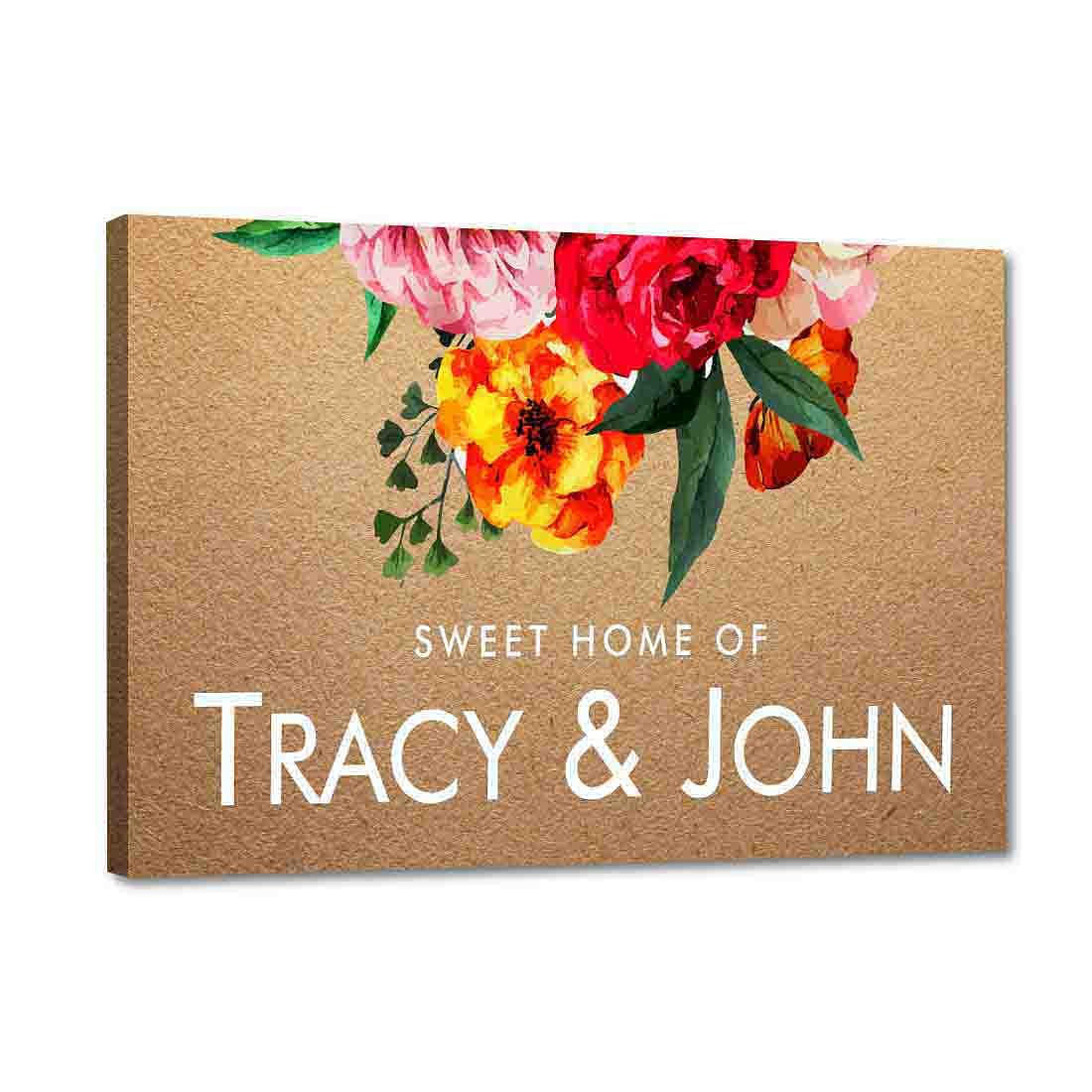 Floral Personalized Nameplate for Door -Red Roses - Image 4