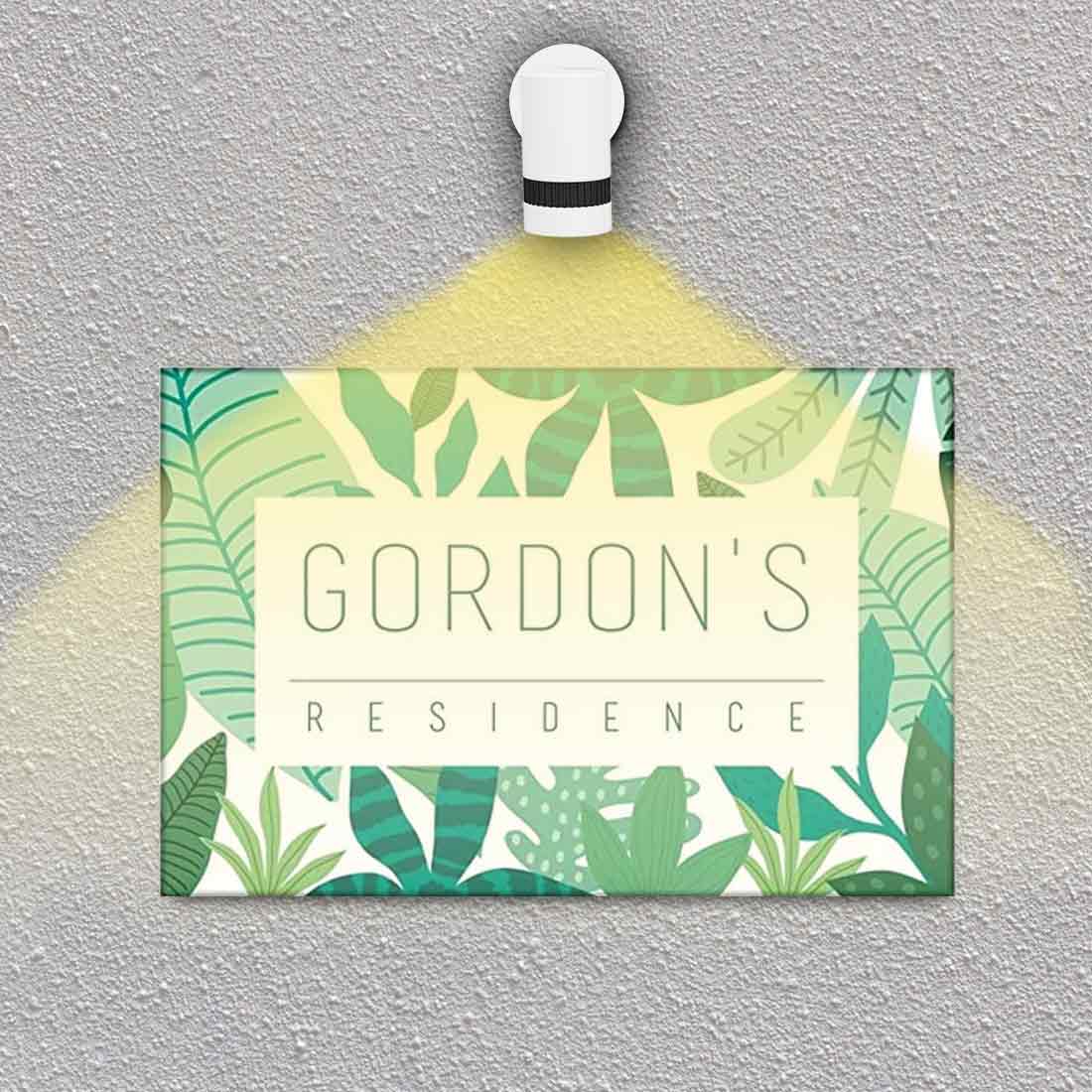Custom Door Nameplate for Home - Tropical Home Decor Leaves - Image 2