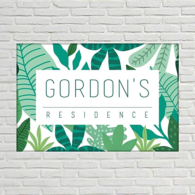 Custom Door Nameplate for Home - Tropical Home Decor Leaves - Image 3