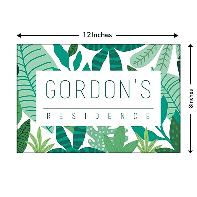 Custom Door Nameplate for Home - Tropical Home Decor Leaves - Image 4