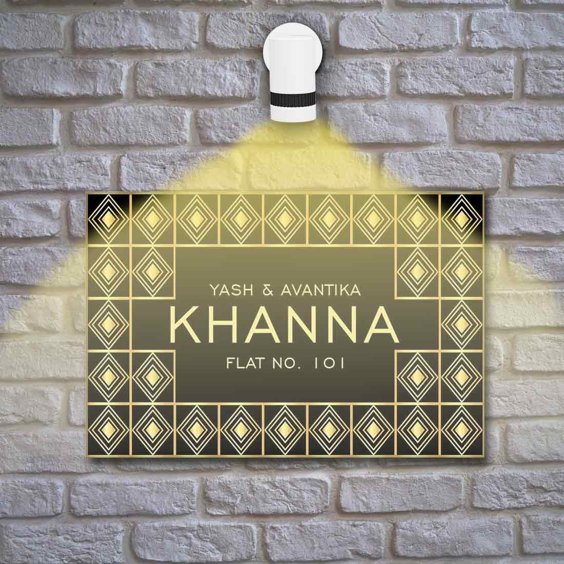 Beautiful Name Plate for Door -Great Gatsby Themed - Diamond Pattern - Image 2