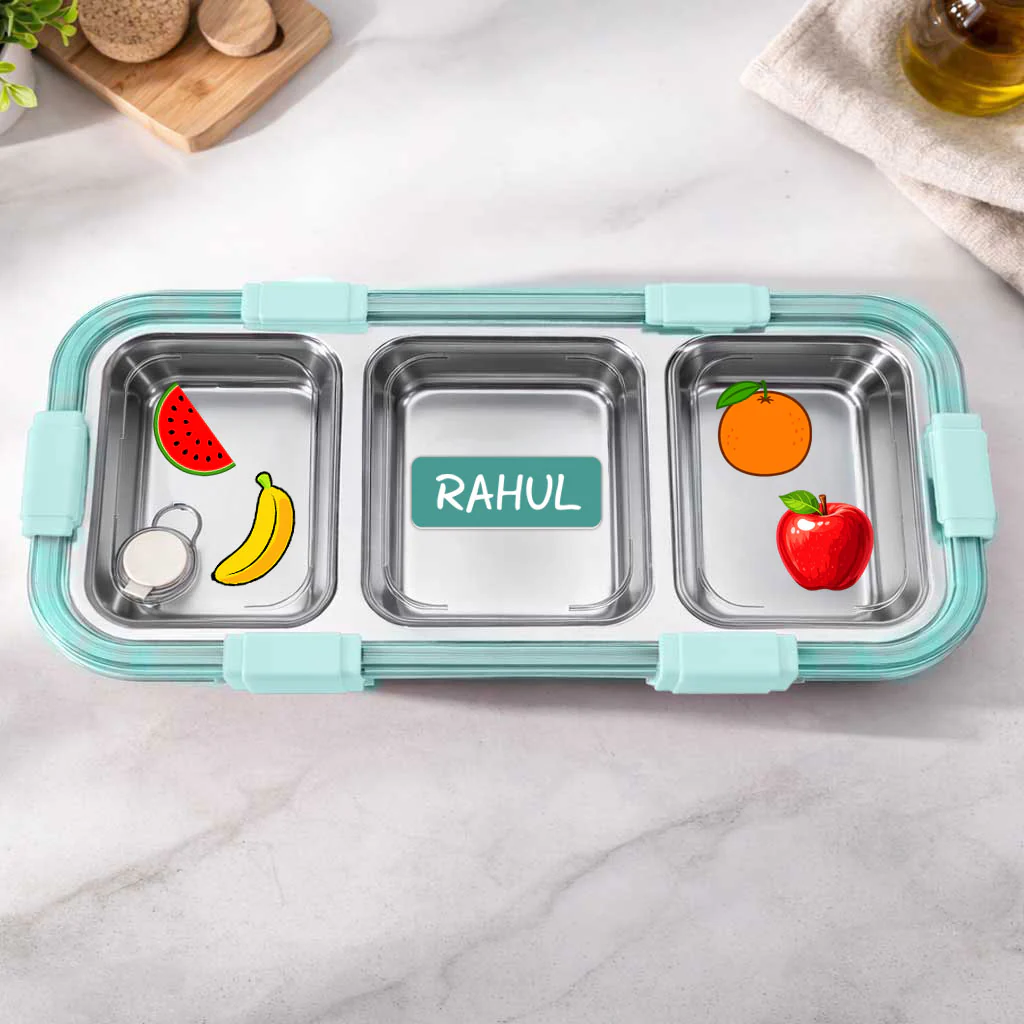 Personalized Insulated Tiffin Box Stainless Steel 3 Compartment Leak-Proof Lunch Box - Image 18