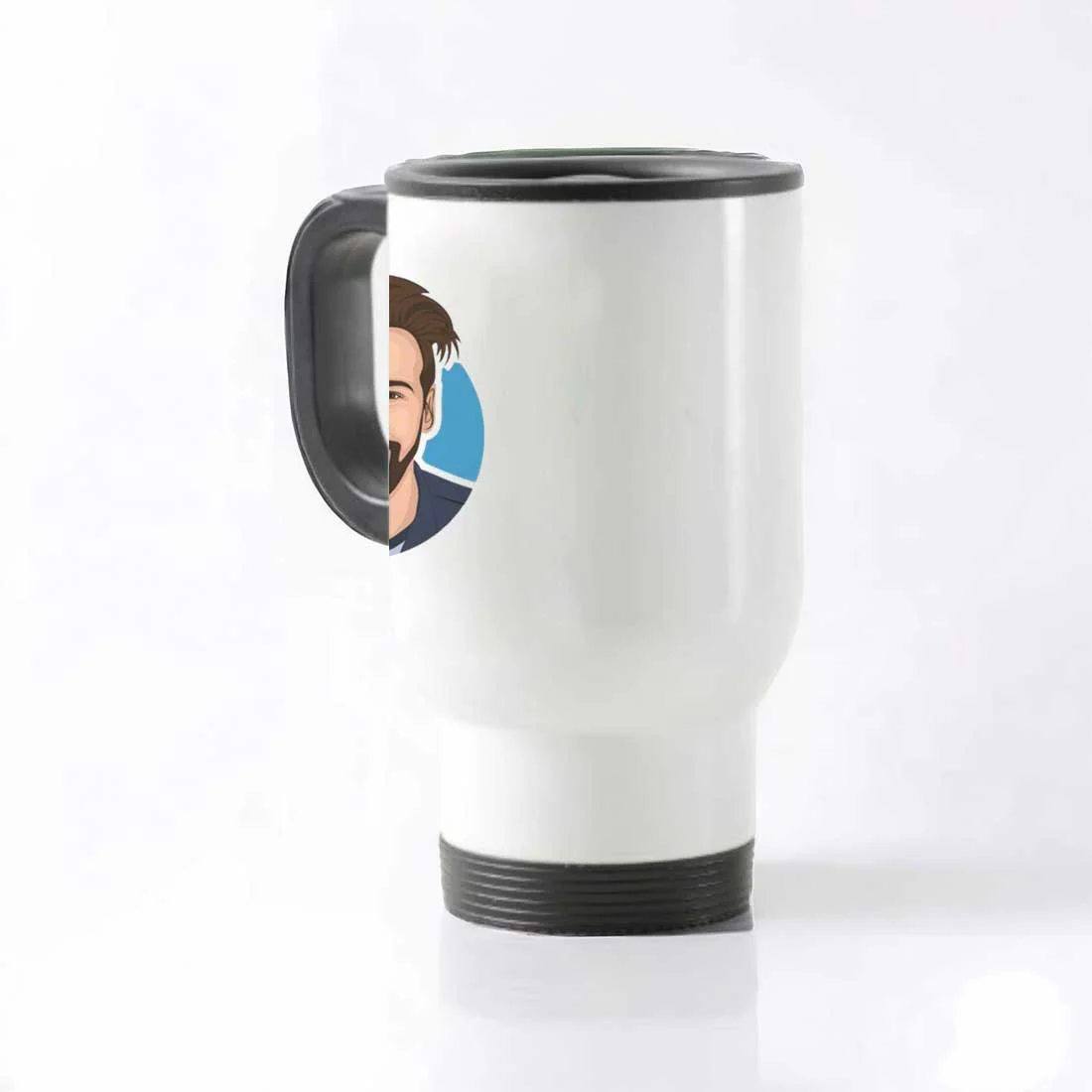 Personalized Insulated Travel Coffee Mug with Photo Cartoonized Avatar - Gift for Him - Image 4