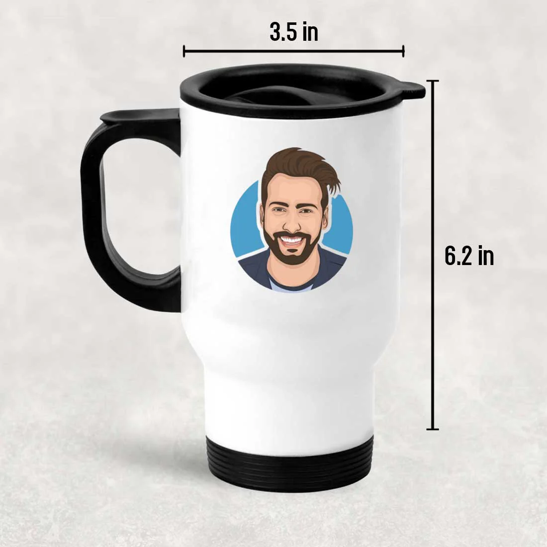 Personalized Insulated Travel Coffee Mug with Photo Cartoonized Avatar - Gift for Him - Image 5