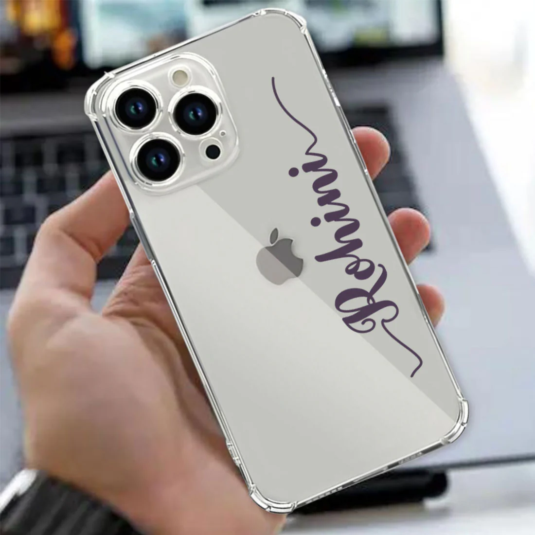 Personalized IPhone 13 Pro Cover with Name Transparent TPU Flexible Cover
