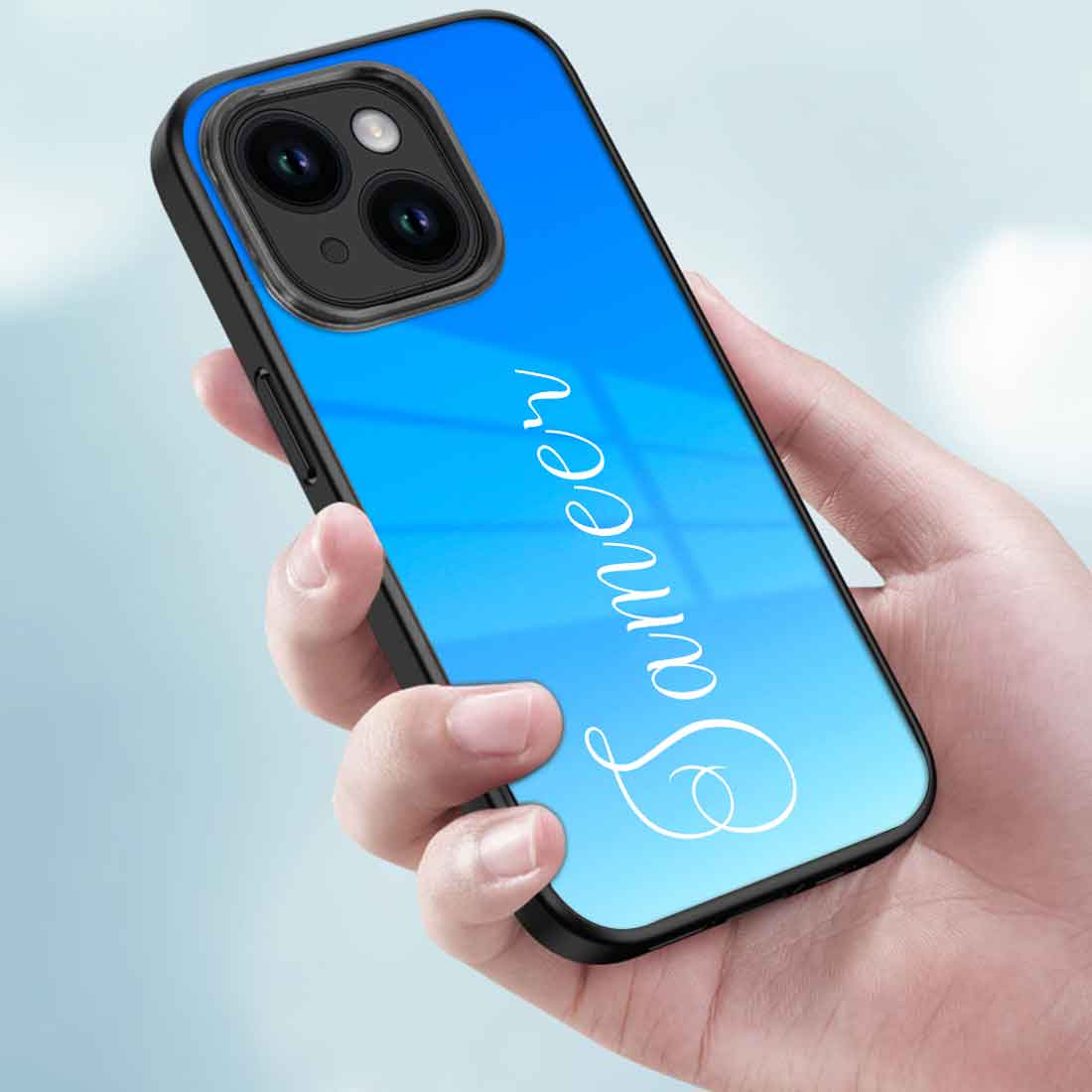 Personalized iPhone 14 Cover Phone Case With Name - Blue Sea - Image 3
