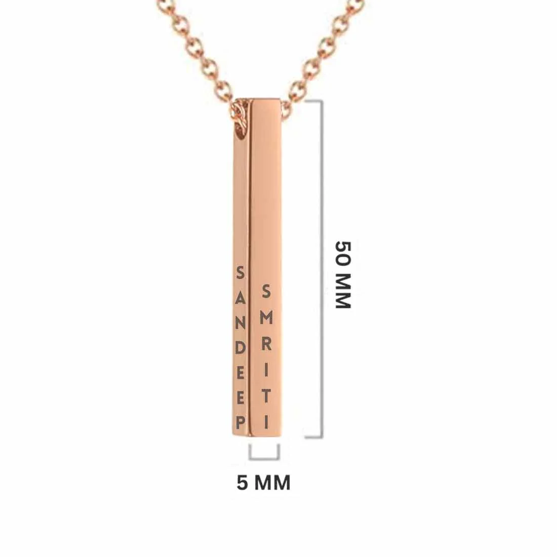 Personalized Jewelery Pendant Engraved Necklace for Her with Chain - Couple Name - Image 5