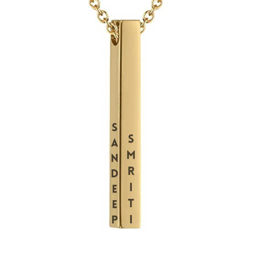 Personalized Jewelery Pendant Engraved Necklace for Her with Chain - Couple Name - Image 6