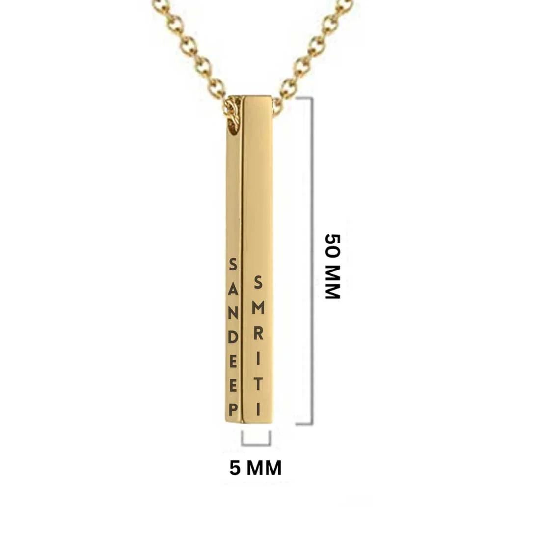 Personalized Jewelery Pendant Engraved Necklace for Her with Chain - Couple Name - Image 8