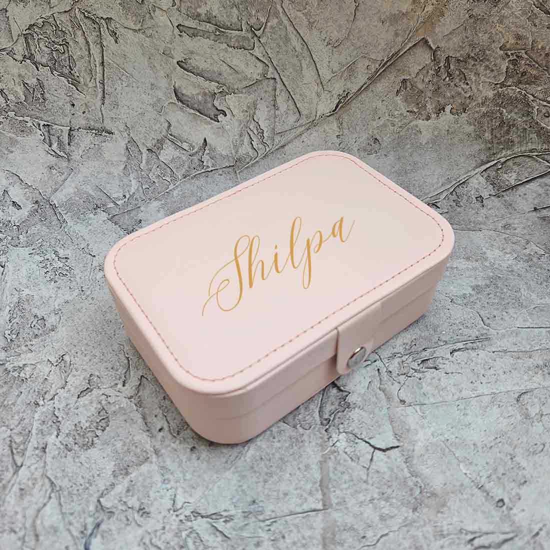 Personalized Jewellery Box Organizer For Travel jewelry Case for Earrings Pendant Rings Necklaces - Add Name - Image 6