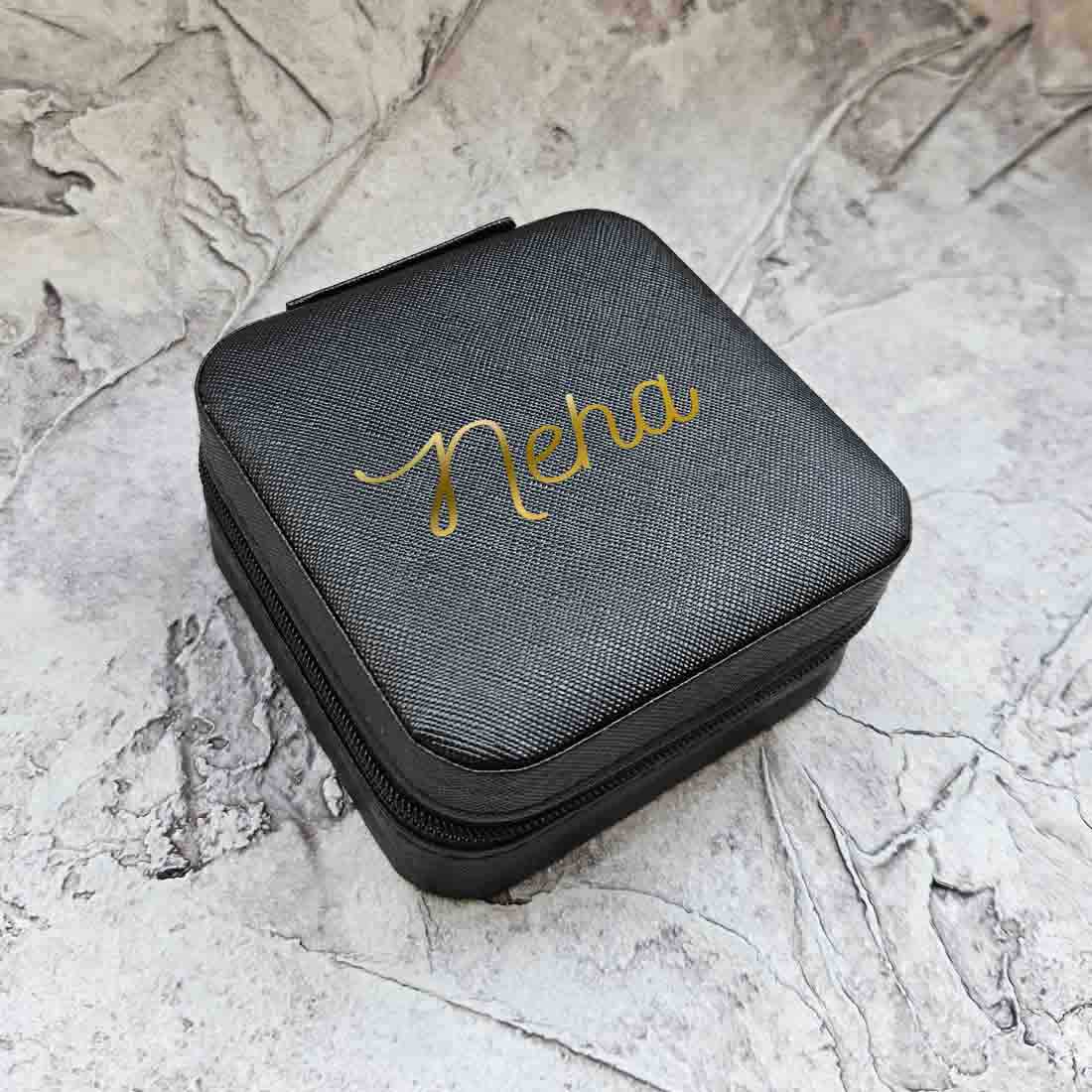 Personalized Jewellery Organiser for Travel jewelry Case for Earrings - Add Name - Image 7
